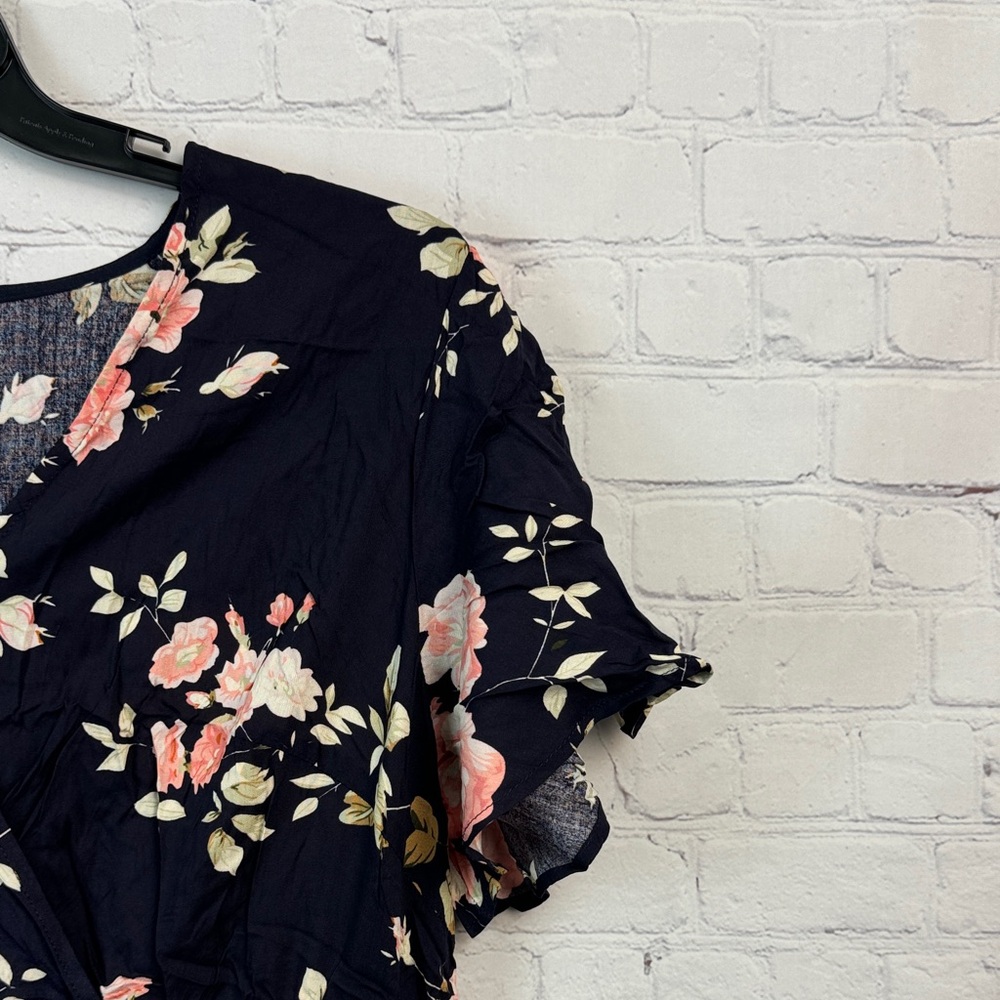 BloomChic Navy Floral Midi Dress Plus Size 2X - Picture 3 of 6